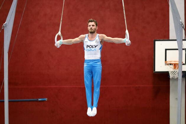 Andreas Bretschneider (KTV Straubenhardt) an den Ringen 6. Wettkampftag der DTL 1. Bundesliga SC Cottbus - KTV Straubenhardt 35-23 in Forst Lausitz *** Andreas Bretschneider KTV Straubenhardt on the rings 6 day of competition of the DTL 1 Bundesliga SC Cottbus KTV Straubenhardt 35 23 in Forst Lausitz