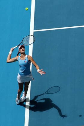 TENNIS FED CUP FINAL, Caroline Garcia of France in action during her match against Ash Barty of Australia on day 2 of the Fed Cup Final tennis competition between Australia and France at RAC Arena in Perth, Sunday, November 10, 2019. ( NO ARCHIVING, EDITORIAL USE ONLY, NO USE IN BOOKS WITHOUT CONSENT PERTH WA AUSTRALIA  Copyright: xRICHARDxWAINWRIGHTx 20191110001431832808