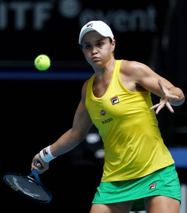 TENNIS FED CUP FINAL, Ash Barty of Australia in action during her match against Kristina Mladenovic of France on day 2 of the Fed Cup Final tennis competition between Australia and France at RAC Arena in Perth, Saturday, November 10, 2019. ( NO ARCHIVING, EDITORIAL USE ONLY, NO USE IN BOOKS WITHOUT CONSENT PERTH WA AUSTRALIA  Copyright: xGARYxDAYx 20191110001431833723