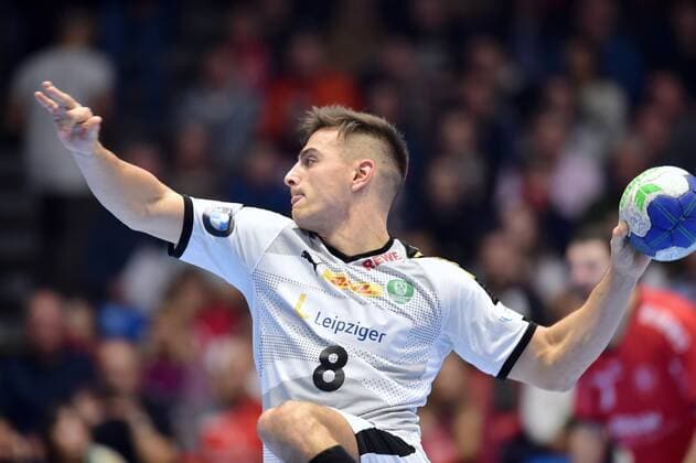 Lukas Krzikalla SC DHfK Leipzig at the throw, GER, MT Melsungen SC DHfK Leipzig, Handball, 1 Bundesliga Men, 09 11 2019, GER, MT Melsungen SC DHfK Leipzig, Handball, 1 Liga Men, 09 11 2019 Kassel Copyright: xSippel xEibner-Pressefotox EP_rsl