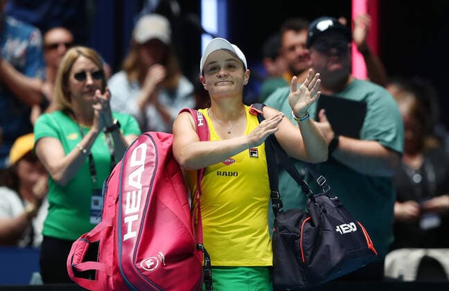 TENNIS FED CUP FINAL, Ash Barty of Australia leaves the court after her match against Kristina Mladenovic of France on day 2 of the Fed Cup Final tennis competition between Australia and France at RAC Arena in Perth, Saturday, November 10, 2019. ( NO ARCHIVING, EDITORIAL USE ONLY, NO USE IN BOOKS WITHOUT CONSENT PERTH WA AUSTRALIA  Copyright: xGARYxDAYx 20191110001431845645