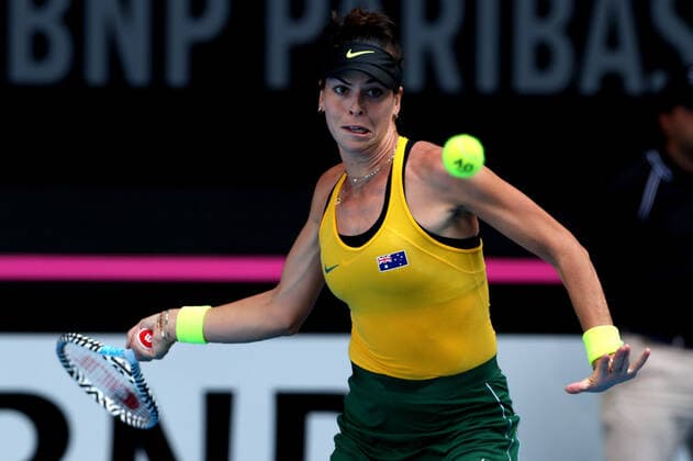 TENNIS FED CUP FINAL, Ajla Tomljanovic of Australia in action during her match against Pauline Parmentier of France on day 2 of the Fed Cup Final tennis competition between Australia and France at RAC Arena in Perth, Sunday, November 10, 2019. ( NO ARCHIVING, EDITORIAL USE ONLY, NO USE IN BOOKS WITHOUT CONSENT PERTH WA AUSTRALIA  Copyright: xRICHARDxWAINWRIGHTx 20191110001431856638