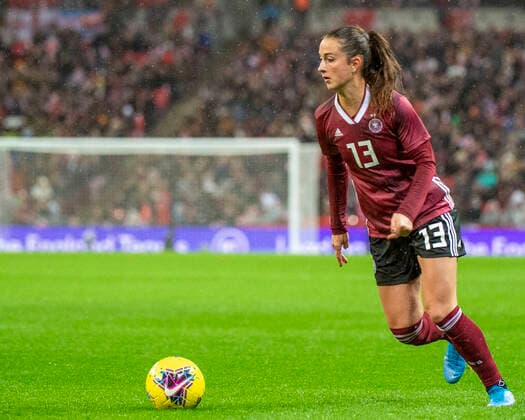 Sarah Dabritz of Germany During the womens International Friendly, Länderspiel, Nationalmannschaft between England and Germany at Wembley Stadium in London, England. Germany ultimately won the game 2-1 with the winner coming in the 90th minute. England v Germany Inglaterra x Alemanha