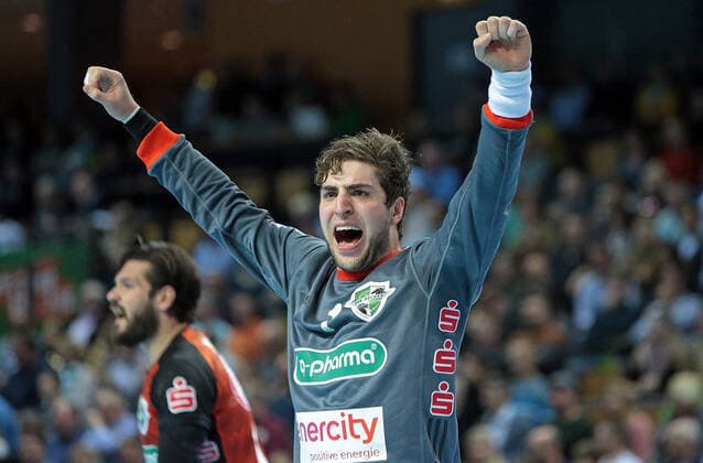 10 11 2019, xovx, Handball HBL, HSG Wetzlar TSV Hannover Burgdorf emspor, Jubel at Domenico Ebner TSV Hannover Burgdorf , Aktion DFL DFB REGULATIONS PROHIBIT ANY USE OF PHOTOGRAPHS as IMAGE SEQUENCES and or QUASI VIDEO Wetzlar