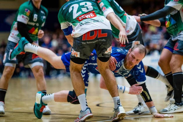 Libor Hanisch 7 Dessau Rosslauer HV 06 during the match in the 3 League Handball Men Season 2019 2020 between Dessau Rosslauer HV 06 and Oranienburger HC in the Anhalt Arena on 10 November 2019 in Dessau Rosslau, Saxony Anhalt, Germany