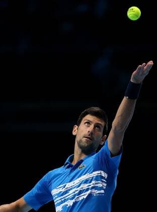 Great Britain, London, O2 Arena - Nitto ATP, Tennis Herren Finals 2019 - DAY 1 - 10 11 2019 Serbian player Novak Djokovic (SRB) pictured during his first round robin match against Matteo Berrettini (ITA) in London, O2 Arena at Nitto ATP Finals 2019 TENNIS : ATP Finals - Londres - 10 11 2019 PhotoNews Panoramic 