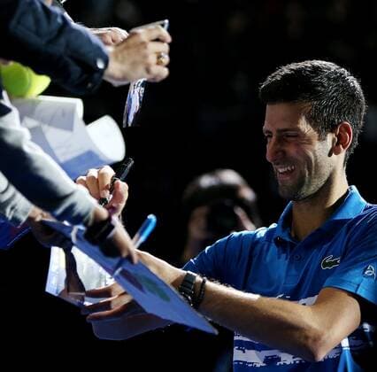 Great Britain, London, O2 Arena - Nitto ATP, Tennis Herren Finals 2019 - DAY 1 - 10 11 2019 Serbian player Novak Djokovic (SRB) pictured during his first round robin match against Matteo Berrettini (ITA) in London, O2 Arena at Nitto ATP Finals 2019 TENNIS : ATP Finals - Londres - 10 11 2019 PhotoNews Panoramic 