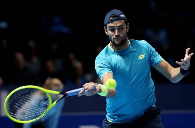 Great Britain, London, O2 Arena - Nitto ATP, Tennis Herren Finals 2019 - DAY 1 - 10 11 2019 Italian player Matteo Berrettini (ITA) pictured during his first round robin match against Novak Djokovic (SRB) in London, O2 Arena at Nitto ATP Finals 2019 TENNIS : ATP Finals - Londres - 10 11 2019 PhotoNews Panoramic 