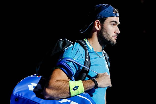 Matteo Berrettini of Italy during his match against Novak Djokovic of Serbia on Day One of the Nitto ATP, Tennis Herren World Tour Finals at The O2 Arena on November 10, 2019 in London, England  Copyright: xElenaxLeonix xIPAx xElenaxLeonix 0