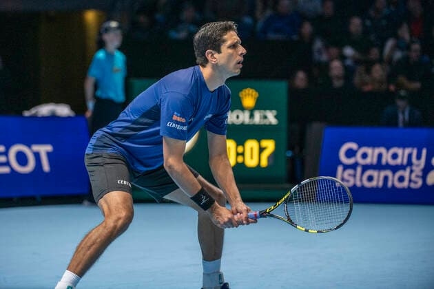 ATP, Tennis Herren Finals 2018 LONDRES, LO - 10.11.2019: ATP FINALS 2018 - Brazilian Tennis Player, Marcelo Melo, during ATP Finals men& 39oubles mas match between Kubot &amp; Melo and Dodig &amplasek at the O2 Arena in London, England. (P. (Photo: Richard Callis Fotoarena) x1828706x  RichardxCallis