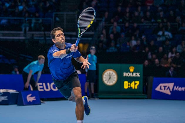 ATP, Tennis Herren Finals 2018 LONDRES, LO - 10.11.2019: ATP FINALS 2018 - Brazilian Tennis Player, Marcelo Melo, during ATP Finals men& 39oubles mas match between Kubot &amp; Melo and Dodig &amplasek at the O2 Arena in London, England. (P. (Photo: Richard Callis Fotoarena) x1828716x  RichardxCallis