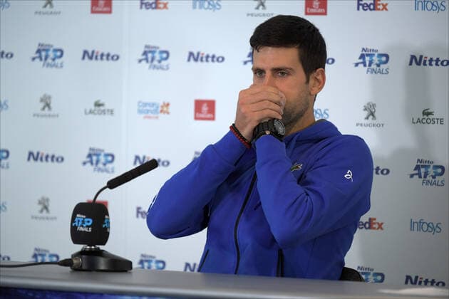 November 10, 2019, London, Italy: djokovicduring Nitto ATP, Tennis Herren Finals, Tennis Internationals in London, Italy, November 10 2019 - LPS Tennis Internationals Nitto ATP Finals  - ZUMAl164 20191110_zsa_l164_111 Copyright: xRobertoxZanettinx