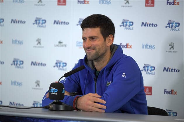 November 10, 2019, London, Italy: djokovicduring Nitto ATP, Tennis Herren Finals, Tennis Internationals in London, Italy, November 10 2019 - LPS Tennis Internationals Nitto ATP Finals  - ZUMAl164 20191110_zsa_l164_113 Copyright: xRobertoxZanettinx