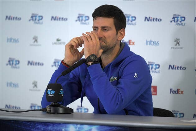 November 10, 2019, London, Italy: djokovicduring Nitto ATP, Tennis Herren Finals, Tennis Internationals in London, Italy, November 10 2019 - LPS Tennis Internationals Nitto ATP Finals  - ZUMAl164 20191110_zsa_l164_115 Copyright: xRobertoxZanettinx