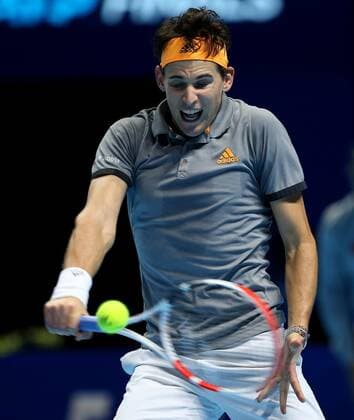 Great Britain, London, O2 Arena - Nitto ATP, Tennis Herren Finals 2019 - DAY 1 - 10 11 2019 Austrian Player Dominic Thiem (AUT) pictured pictured during his first round robin match against Roger Federer (SUI) in London, O2 Arena at Nitto ATP Finals 2019 TENNIS : ATP Finals - Londres - 10 11 2019 PhotoNews Panoramic 