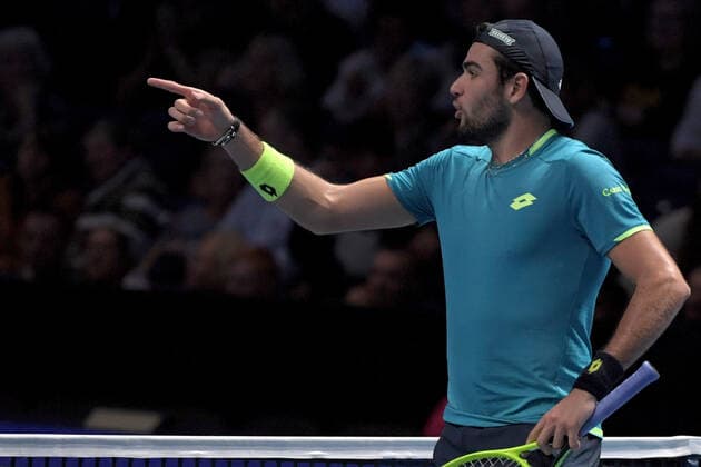 Matteo Berettini (ITA) defeated by Nole Novak Djokovic (SRB) London 10 11 2019 O2 Arena Nitto ATP, Tennis Herren Finals 2019 Photo Roberto Zanettin Insidefoto robertoxzanettin