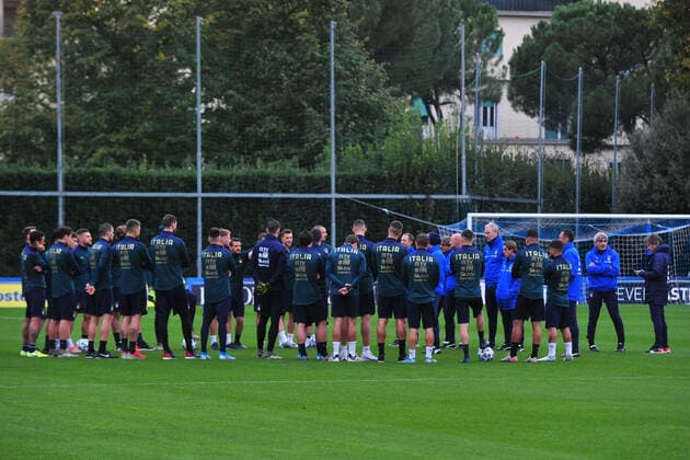 Fußball, Nationalteam Italien Training Photo LaPresse - Jennifer Lorenzini 11 November 2019 Firenze (Italy) Soccer Italy Italian Football meeting - "Coverciano" - Training In the pic: italian football players during the training  Copyright: xLaPresse JenniferxLorenzinix