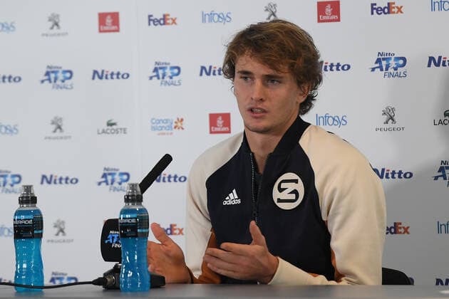 November 11, 2019, London, Italy: alexander zverev ,ger,during Nitto ATP, Tennis Herren Finals - Singles - Rafael Nadal vs Alexander Zverev, Tennis Internationals in London, Italy, November 11 2019 - LPS Tennis Internationals Nitto ATP Finals - Singles - Rafael Nadal vs Alexander Zverev  - ZUMAl164 20191111_zsa_l164_095 Copyright: xRobertoxZanettinx