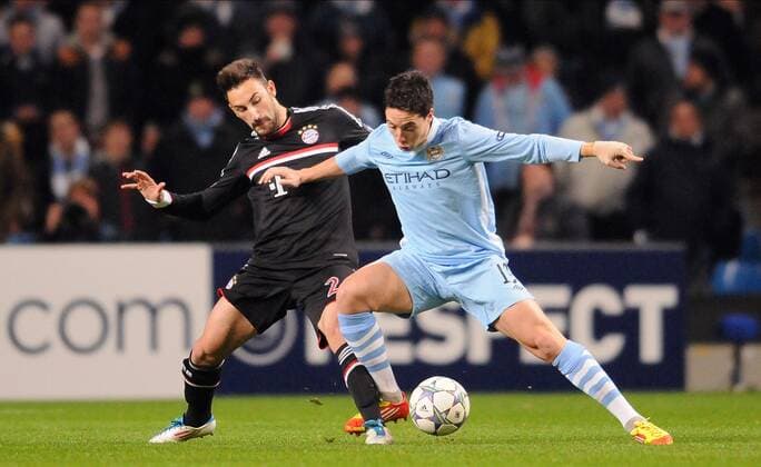 Diego Contento & Samir Nasri Manchester City V Bayern Munich Manchester City V Bayern Munich Etihad Stadium, Manchester, England 07 December 2011  Copyright: MaryxEvansxAllstarxMichalxMayhew 12530533 editorial use only