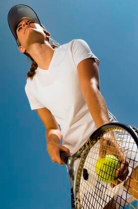 Tennis Player Preparing to Serve 03B80095