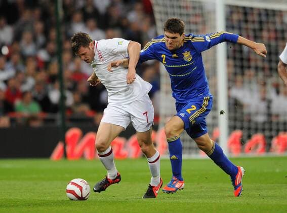 James Milner & Yevhen Selin England V Ukraine England V Ukraine, FIFA World Cup, WM, Weltmeisterschaft, Fussball 2014 Qualifier Wembley Stadium, London, England 11 September 2012  Copyright: MaryxEvansxAllstarxMichalxMayhew 12540798 editorial use only