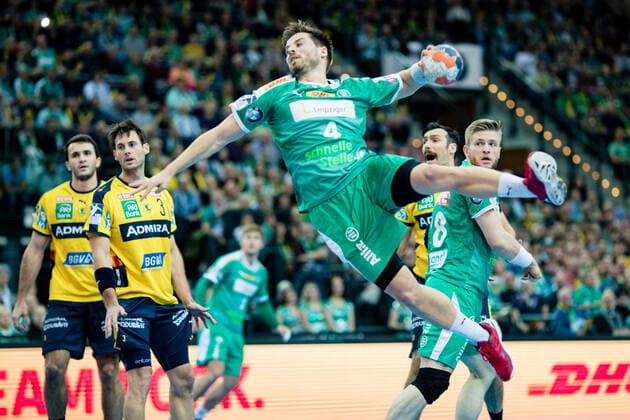 Patrick Wiesmach 4 SC DHFK Leipzig during the season 2019 2020 in the 1 Handball Bundesliga Men between SC DHfK Leipzig and Rhein Neckar Löwen in the Arena Leipzig on 14 November 2019 in Leipzig, Saxony, Germany