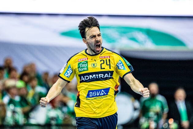 Patrick Groetzki 24 Rhein Neckar Loewen during the season 2019 2020 in the 1 Handball Bundesliga Men between SC DHfK Leipzig and Rhein Neckar Löwen in the Arena Leipzig on 14 November 2019 in Leipzig, Saxony, Germany