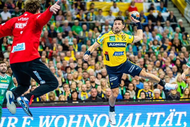 during the season 2019 2020 in the 1 Handball Bundesliga Men between SC DHfK Leipzig and Rhein Neckar Löwen in the Arena Leipzig on 14 November 2019 in Leipzig, Saxony, Germany