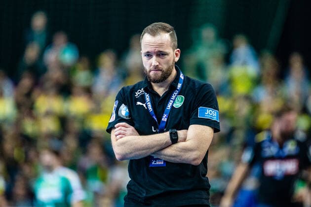 Coach Andre Haber SC DHFK Leipzig during the season 2019 2020 in the 1 Handball Bundesliga Men between SC DHfK Leipzig and Rhein Neckar Löwen in the Arena Leipzig on 14 November 2019 in Leipzig, Saxony, Germany