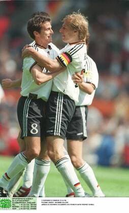 Jurgen Klinsmann,Mehmet Scholl Germany 26 June 1996  Copyright: MaryxEvansxAllstarxStewartxKendall 12113051 editorial use only