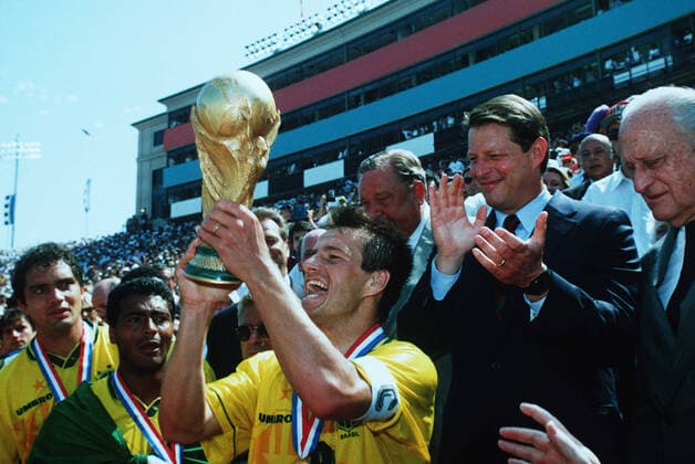 Dunga Lifts World Cup For Brazil 1994. Usa World Cup 17 July 1994  Copyright: MaryxEvansxAllstar 12122200 editorial use only