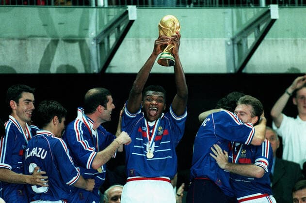 Desailly Lifts The World Cup Brazil V France 12 July 1998  Copyright: MaryxEvansxAllstarxRichardxSellers 12129441 editorial use only