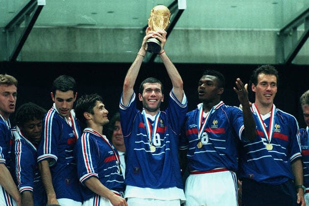 Zidane Lifts The World Cup Brazil V France 12 July 1998  Copyright: MaryxEvansxAllstarxRichardxSellers 12129442 editorial use only