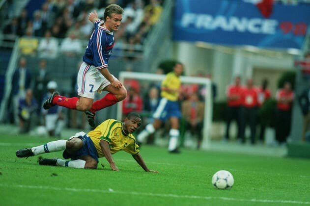 Deschamps Hurdles Sampaio Brazil V France 12 July 1998  Copyright: MaryxEvansxAllstarxRichardxSellers 12129458 editorial use only