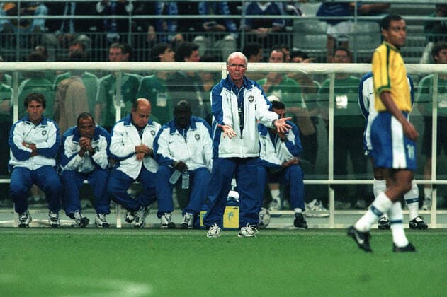 Mario Zagallo Calls The Shots Brazil V France 12 July 1998  Copyright: MaryxEvansxAllstarxStewartxKendall 12129820 editorial use only
