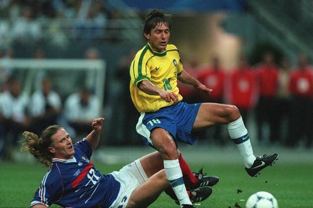 Emmanuel Petit & Leonardo Brazil V France 12 July 1998  Copyright: MaryxEvansxAllstarxRichardxSellers 12130026 editorial use only