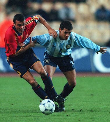 Luis Enrique & Nelson Vivas Spain V Argentina 17 November 1999  Copyright: MaryxEvansxAllstarxMichaelxMayhew 12143820 editorial use only