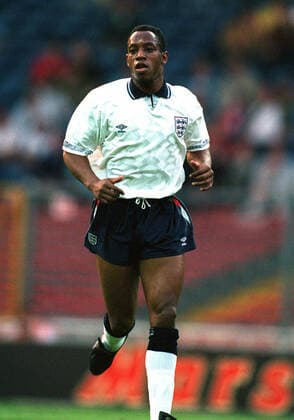 Großbritannien, Black History Month im Oktober - Sport Ian Wright England & Crystal Palace FC 12 June 1991  Copyright: MaryxEvansxAllstarxStewartxKendall 12145880 editorial use only