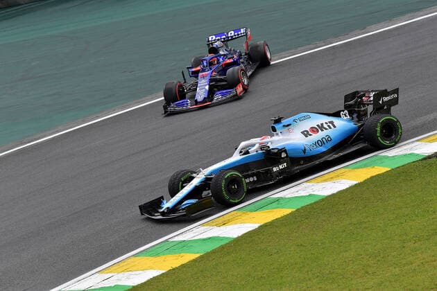 FORMULA 1 HEINEKEN GRANDE PRÃäMIO DO BRASIL 2019 15 11 2019, Autodromo Jose Carlos Pace, Interlagos, FORMULA 1 HEINEKEN GRANDE PRÃÄMIO DO BRASIL 2019 , in picture spinner of Daniil Kvyat RUS 26 , Red Bull Toro Rosso Honda, George Russel GBR 63 , Rokit Williams Racing nordphotoxBratic nph00250