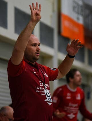 15 11 2019, xpsx, Handball 3 League, HSG Hanau HSG Rodgau Nieder Roden v l Coach Jan Redmann Nieder Roden Hanau Hessen Germany DEU