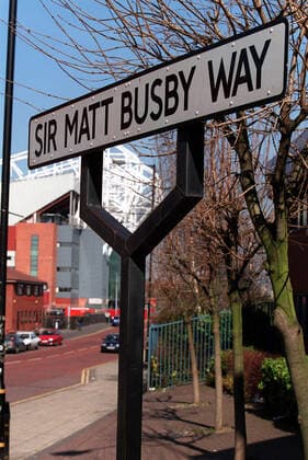 Sir Matt Busby Way Old Trafford, Manchester 05 April 2000  Copyright: AllstarxPicturexLibrary 12175641 editorial use only