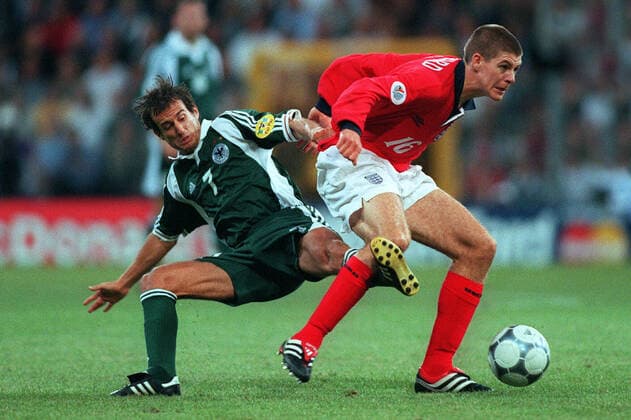 Steven Gerrard & Mehmet Scholl England V Germany 17 June 2000  Copyright: AllstarxPicturexLibrary 12177914 editorial use only