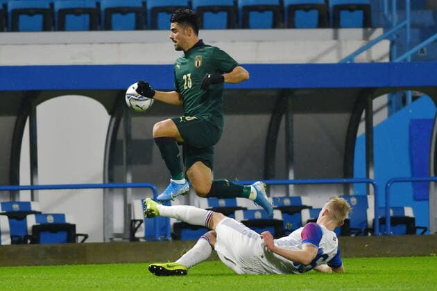 November 16, 2019, Ferrara, Italy: sottil Italy salta gunnarsson isalndaduring European 2021 Qualifiers - Group 1 - Italy Vs Island, Italian Football Team in Ferrara, Italy, November 16 2019 - LPS Italian Football Team European 2021 Qualifiers - Group 1 - Italy Vs Island  - ZUMAl164 20191116_zsa_l164_035 Copyright: xAlessioxTarpinix