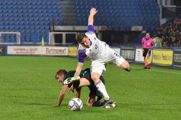 November 16, 2019, Ferrara, Italy: samsted islanda and locatelli Italyduring European 2021 Qualifiers - Group 1 - Italy Vs Island, Italian Football Team in Ferrara, Italy, November 16 2019 - LPS Italian Football Team European 2021 Qualifiers - Group 1 - Italy Vs Island  - ZUMAl164 20191116_zsa_l164_040 Copyright: xAlessioxTarpinix