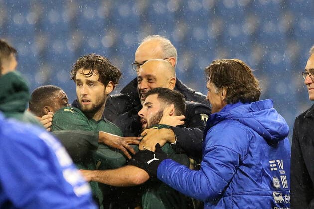 Photo Paola Garbuio LaPresse November 16, 2019 Ferrara, Italy soccer Italia vs Islanda,European Qualification Under 21 - 2021 - Stadio paolo Mazza In the pic:cutrone s celebration ,paolo nicolato  Copyright: xPaolaxGarbuio LaPressex
