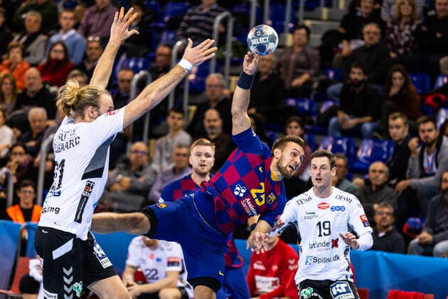 November 16, 2019, Barcelona, Barcelona, Spain: Luka Cindric, 25 player of FC Barcelona, Barca Handbol from Croatia, during the VELUX EHF Champions League match between FC Barcelona and Aalborg Handbold on November 16, 2019 at Palau Blaugrana, in Barcelona, Spain. Handball: VELUX EHF Champions League - FC Barcelona v Aalborg Handbold - ZUMAa181 20191116_zaa_a181_064 Copyright: xAFP7x