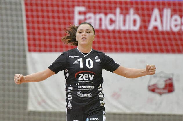 Katarina Pavlovic BSV Sachsen Zwickau cheers, BSV Sachsen Zwickau vs. TG Nuertingen, 2 Handball Bundesliga, Women, 16 11 2019, BSV Sachsen Zwickau vs. TG Nuertingen, 2 Handball Bundesliga, Women, 16 11 2019 Zwickau Copyright: xBertxHarzer xEibner-xPressefotox