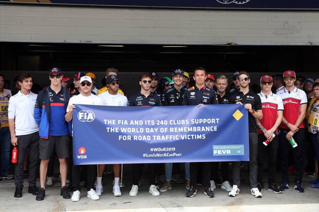 Photo4 LaPresse 17 11 2019 Sao Paulo, Brazil Grand Prix Formula One Brazil 2019 In the pic: Piloti posano per la campagna sulla sicurezza stradale.  Copyright: xPhoto4 LaPressex