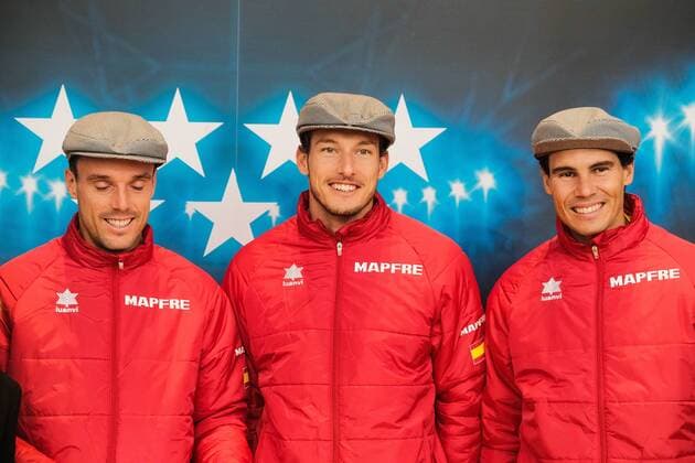 Three Davis Cup tennis players to be played in Madrid, including Rafa Nadal, at the community stand in Madrid, Spain Cordon Press,  xx xx