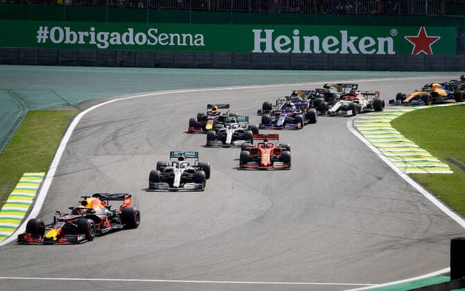 Grande Prêmio do Brasil F1 2019 SÃO PAULO, SP - 17.11.2019: GRANDE PRÊMIO DO BRASIL F1 2019 - It takes place this Sunday (17), at the Interlagos racetrack, south of the city of Sao Paulo, another Grand Prix of Brazil F1 2019. The driver Lewis Hamilton of Mercedes has already been champion of this season. In the photo the Red Bull Racing Honda rider Max Verstappen continues leading the race. (Photo: Aloisio Mauricio Fotoarena) x1833160x  AloisioxMauricio